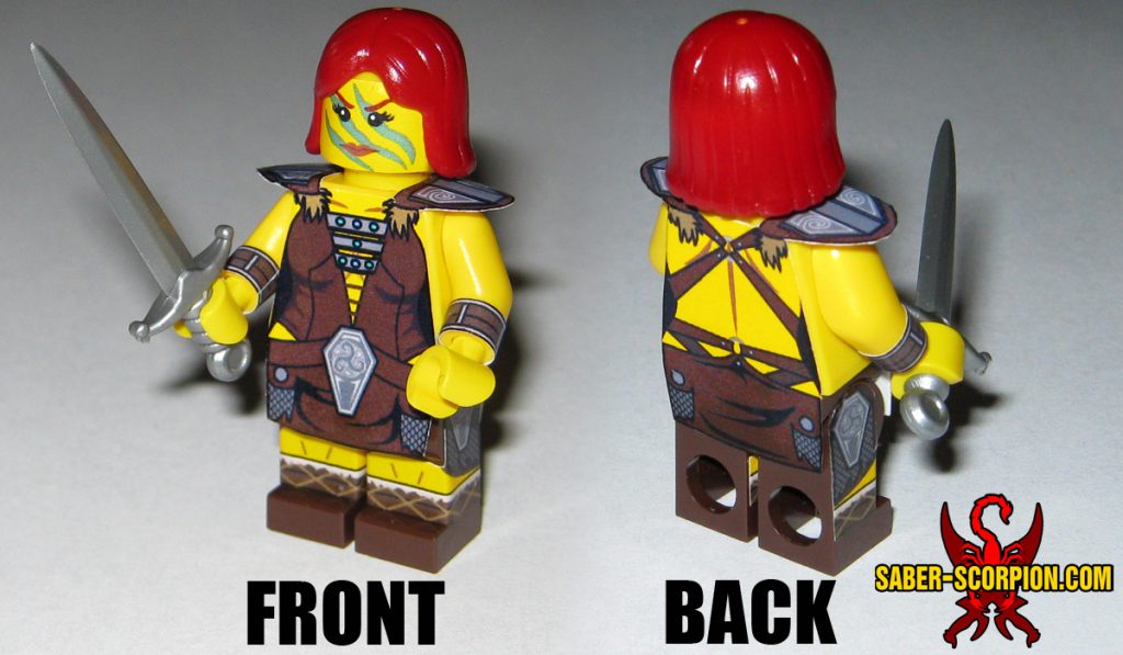 Custom LEGO Minifigure: Fantasy Female Barbarian