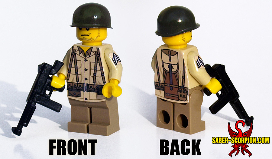Minifig: World War II Soldier – Saber-Scorpion's Lair Custom Minifigs, Stickers, & Weapons
