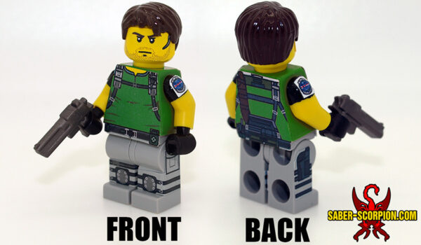 Custom LEGO Minifigure: Zombie Survivor: Male Soldier