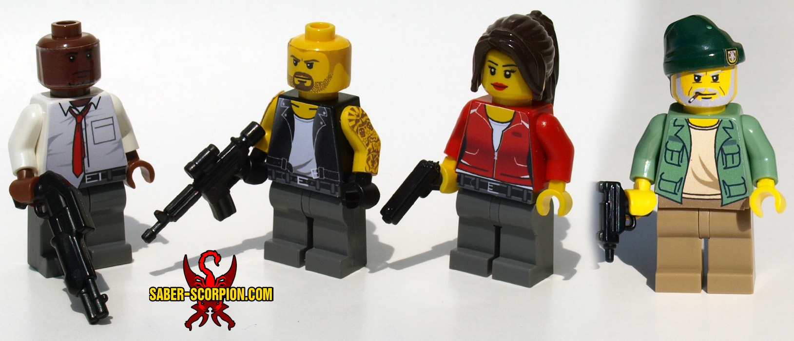 Minifig: Zombie Attack S1 – Saber-Scorpion's – Custom LEGO Stickers, & Weapons