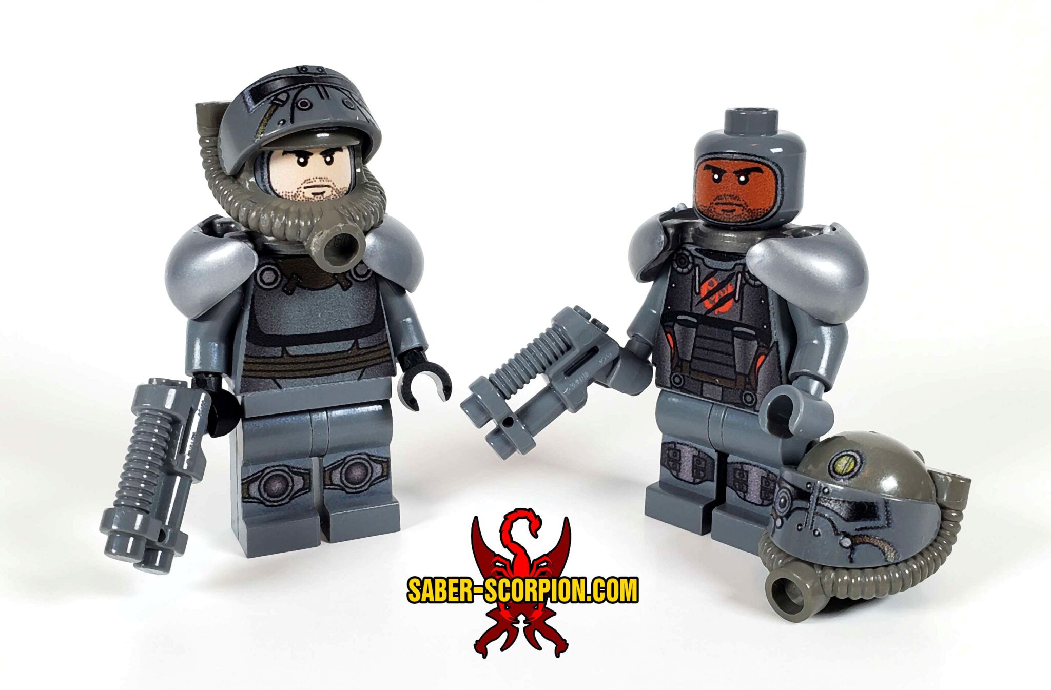 Printed Minifig Post Apoc Power Armor Saber Scorpions Lair Custom Lego Minifigs Stickers 0364