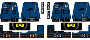 Police Officer Uniform Decals for LEGO Minifigures