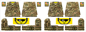 Army Uniform Decals for LEGO Minifigures