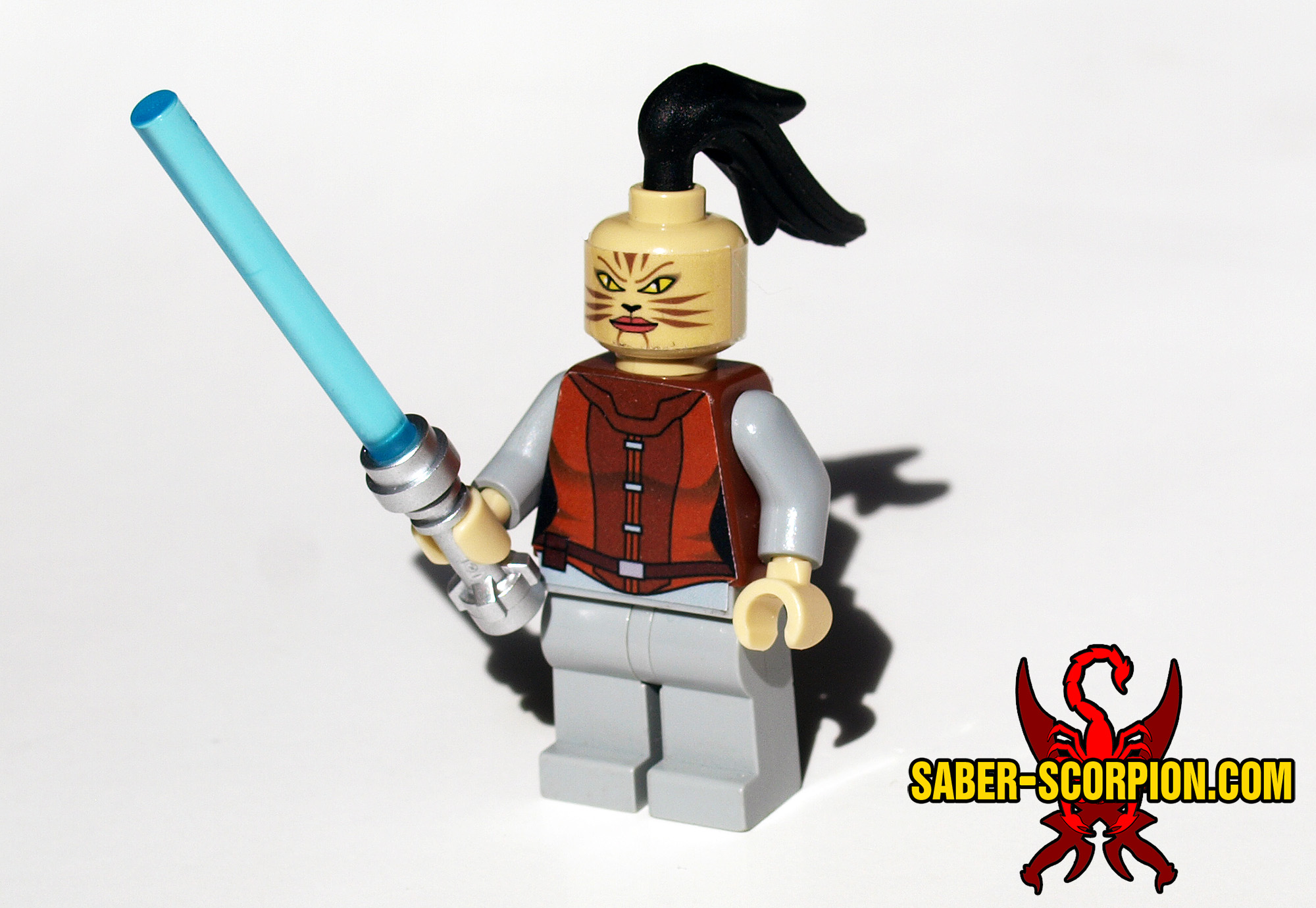 Minifig Space Wars Dark vs. Light Feline Warrior Woman Saber