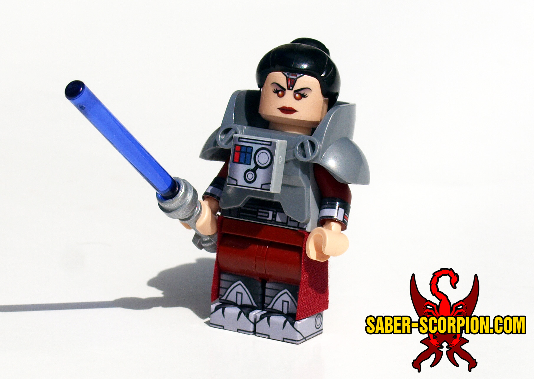 LIMITED EDITION Minifig: Space Crimson Empress – Saber-Scorpion's Lair Custom Minifigs, Stickers, & Weapons